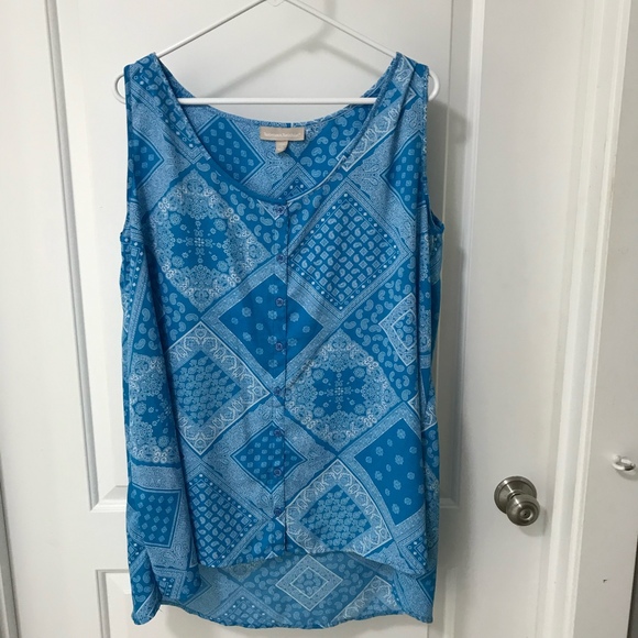 Woman Within Blue Swimg Tank Plus Size 22/24 1X EUC - Picture 1 of 3